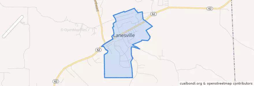 Mapa de ubicacion de Lanesville.