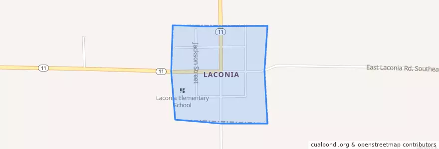 Mapa de ubicacion de Laconia.