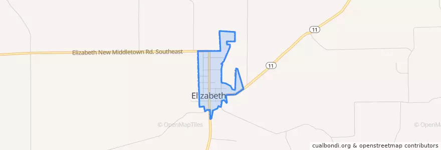 Mapa de ubicacion de Elizabeth.