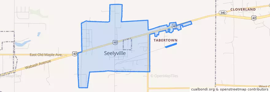 Mapa de ubicacion de Seelyville.