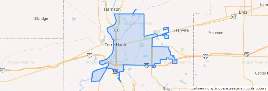Mapa de ubicacion de Terre Haute.