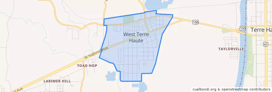 Mapa de ubicacion de West Terre Haute.