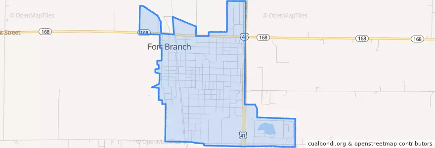 Mapa de ubicacion de Fort Branch.
