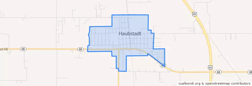 Mapa de ubicacion de Haubstadt.