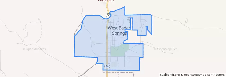 Mapa de ubicacion de West Baden Springs.