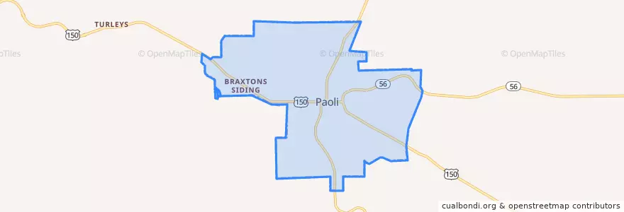 Mapa de ubicacion de Paoli.