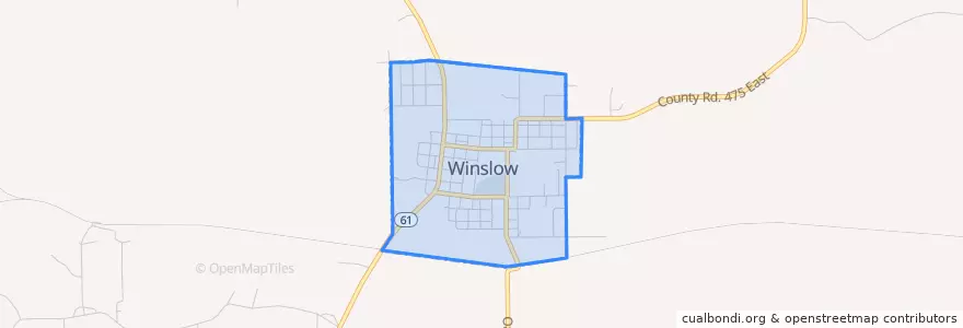 Mapa de ubicacion de Winslow.