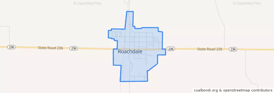 Mapa de ubicacion de Roachdale.