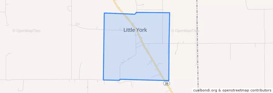 Mapa de ubicacion de Little York.