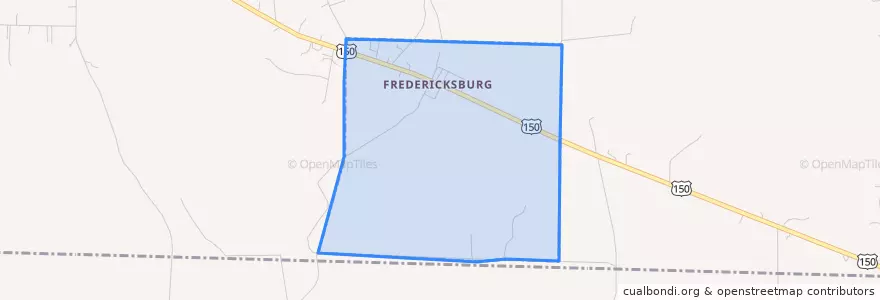 Mapa de ubicacion de Fredericksburg.