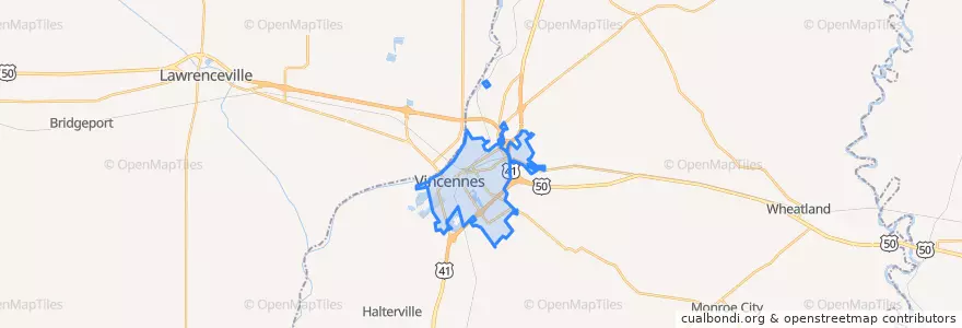 Mapa de ubicacion de Vincennes.
