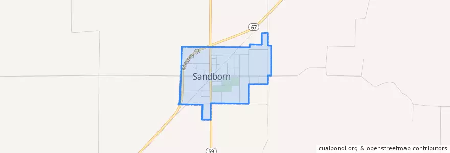Mapa de ubicacion de Sandborn.