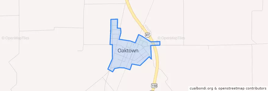 Mapa de ubicacion de Oaktown.