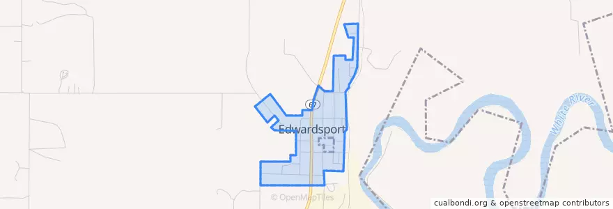 Mapa de ubicacion de Edwardsport.