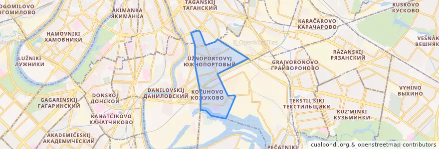Mapa de ubicacion de Yuzhnoportovy District.