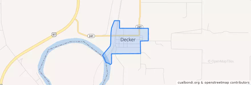 Mapa de ubicacion de Decker.