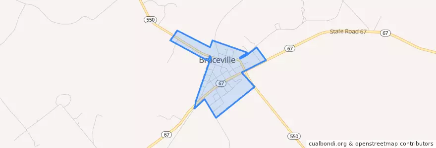 Mapa de ubicacion de Bruceville.