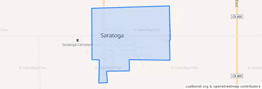 Mapa de ubicacion de Saratoga.
