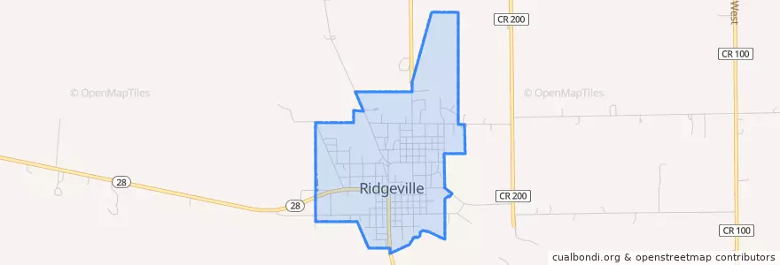 Mapa de ubicacion de Ridgeville.