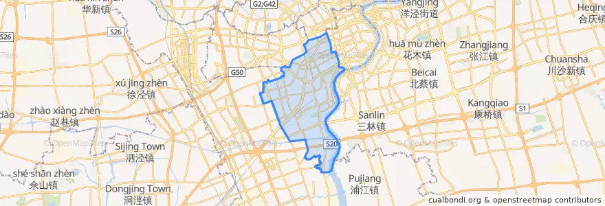 Mapa de ubicacion de District de Xuhui.