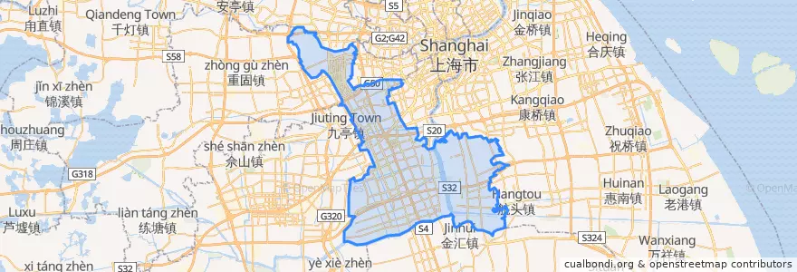 Mapa de ubicacion de 闵行区.