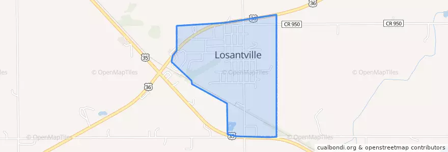 Mapa de ubicacion de Losantville.