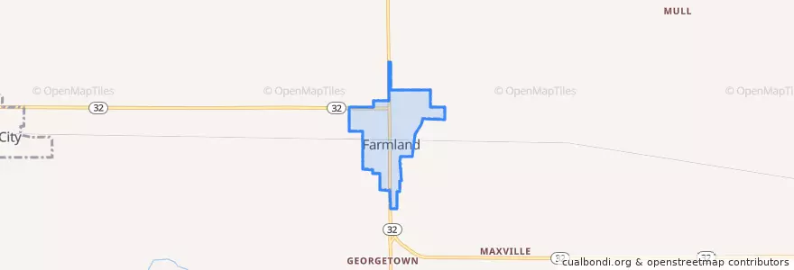 Mapa de ubicacion de Farmland.