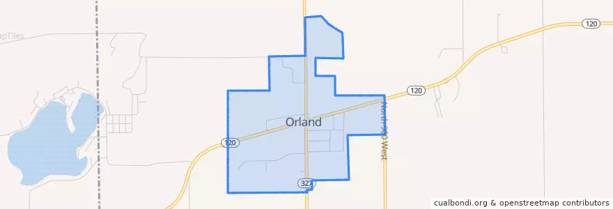 Mapa de ubicacion de Orland.