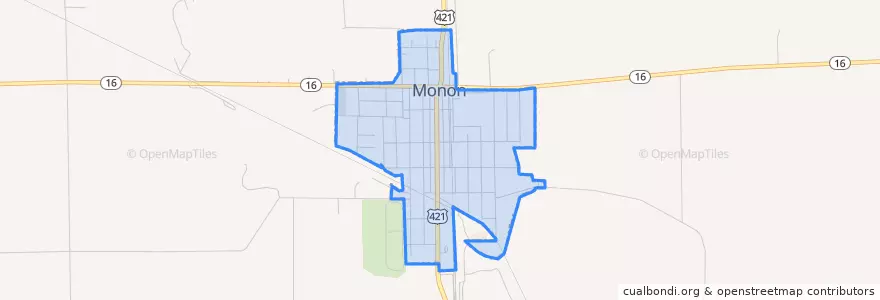 Mapa de ubicacion de Monon.