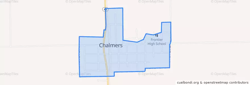 Mapa de ubicacion de Chalmers.