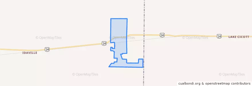 Mapa de ubicacion de Burnettsville.
