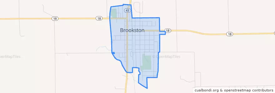 Mapa de ubicacion de Brookston.