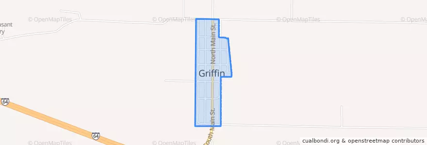 Mapa de ubicacion de Griffin.