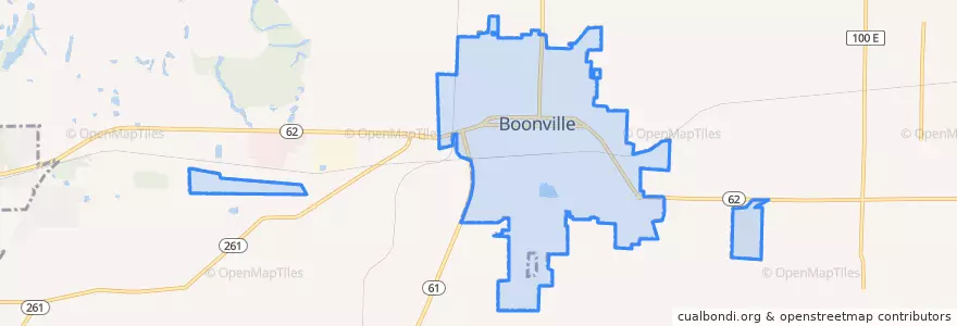 Mapa de ubicacion de Boonville.