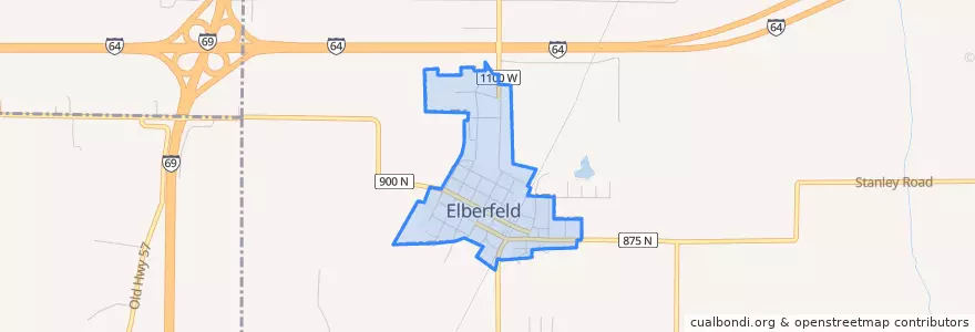 Mapa de ubicacion de Elberfeld.