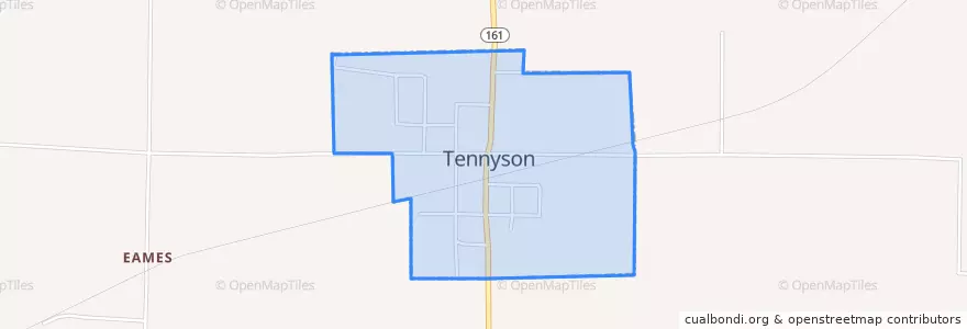 Mapa de ubicacion de Tennyson.