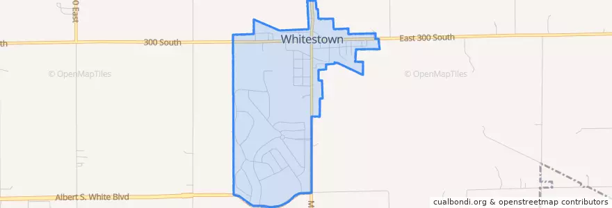 Mapa de ubicacion de Whitestown.