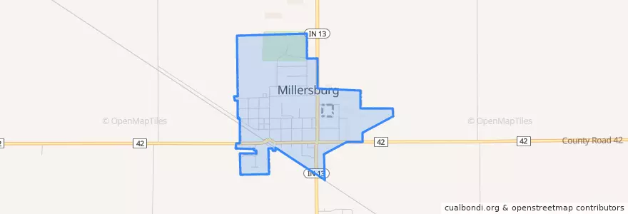 Mapa de ubicacion de Millersburg.
