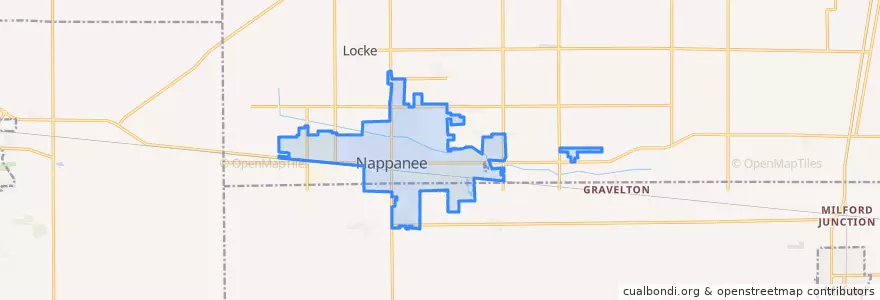 Mapa de ubicacion de Nappanee.