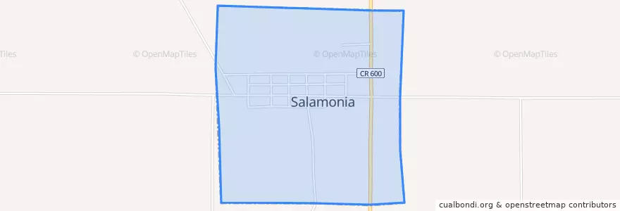 Mapa de ubicacion de Salamonia.