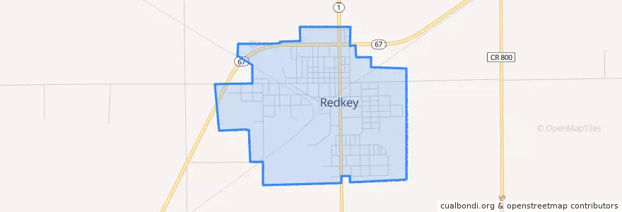 Mapa de ubicacion de Redkey.