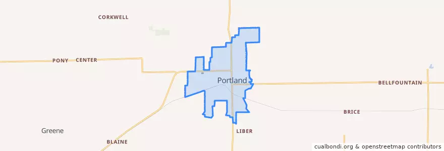 Mapa de ubicacion de Portland.