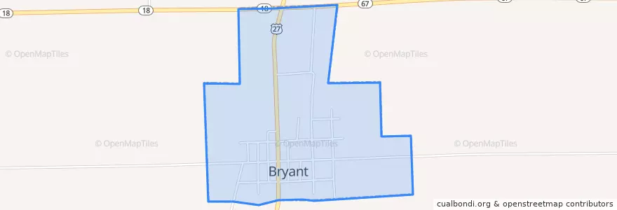 Mapa de ubicacion de Bryant.
