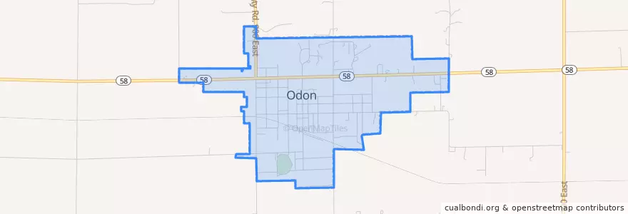 Mapa de ubicacion de Odon.
