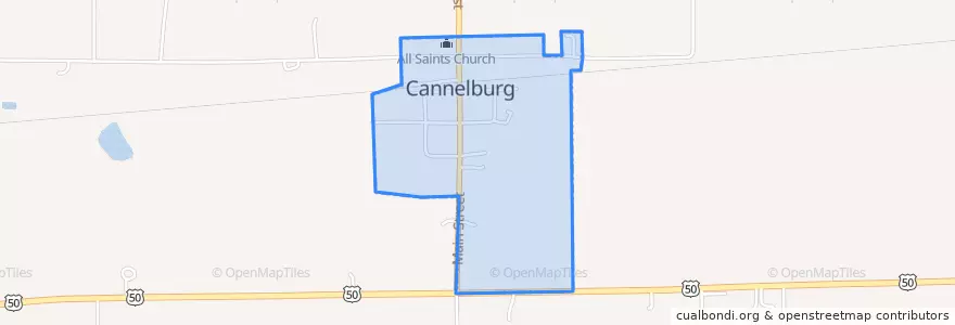 Mapa de ubicacion de Cannelburg.