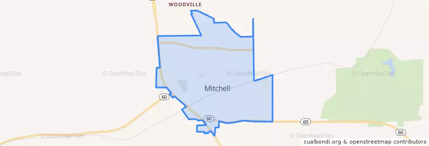 Mapa de ubicacion de Mitchell.