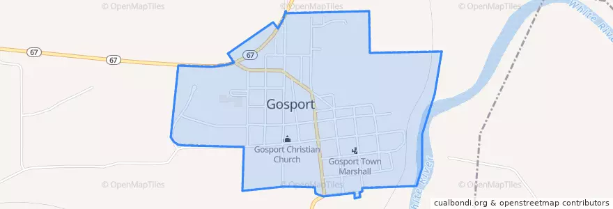 Mapa de ubicacion de Gosport.