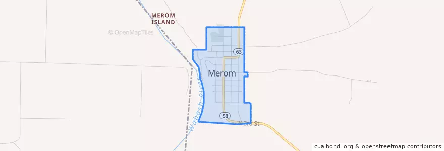 Mapa de ubicacion de Merom.
