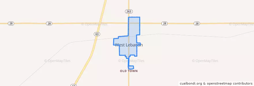 Mapa de ubicacion de West Lebanon.