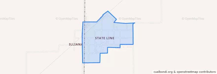 Mapa de ubicacion de State Line City.